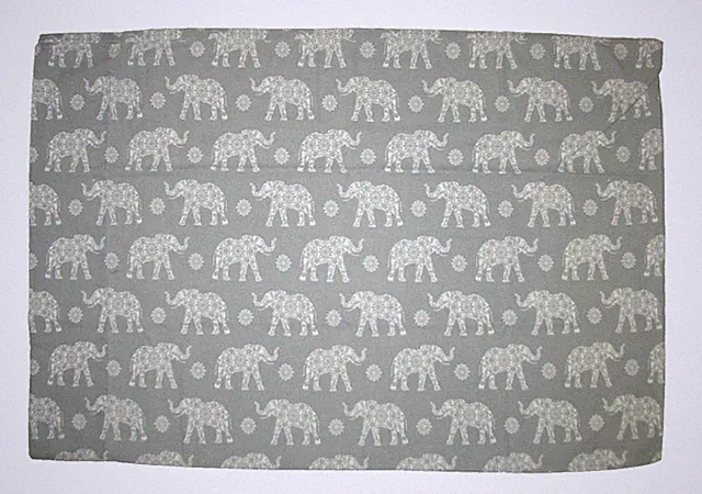 (1) Standard Pillowcase Elephant Moroccan Mandala Wild Animal Safari Jungle Gray