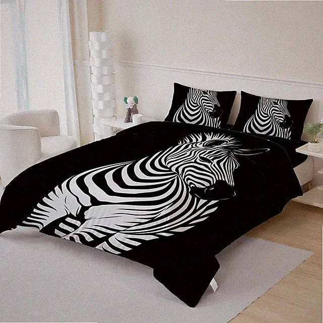 3D Animal Zebra Quilt Cover Set Bedding Sets Pillowcases