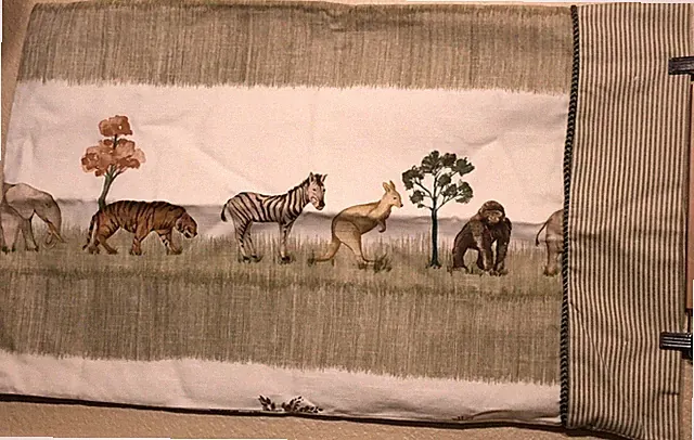 Animal Pillowcases Pair 19 x 30 Inches Braid Trim Button Closure