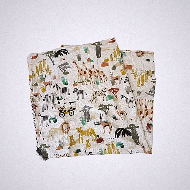 Cotton Full Sized Safari Animal Print Double Duvet Cover Set Hiccups 86x76 Kids