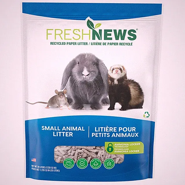 Fresh News Recycled Paper Small Animal Litter Bedding, 20 20 Liters, Gray