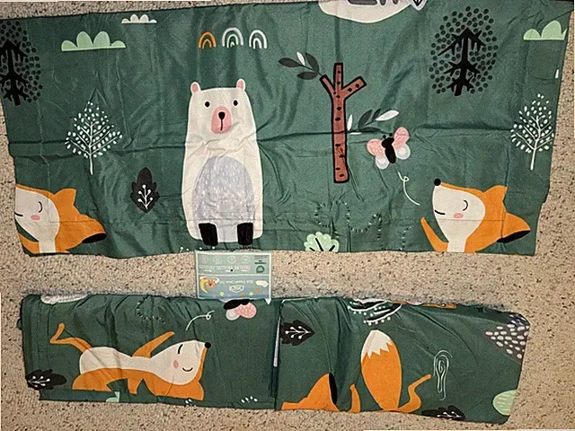 Green Forest Animal Kids Duvet Cover JSD Set Full Size, 3 Piece Soft Printed