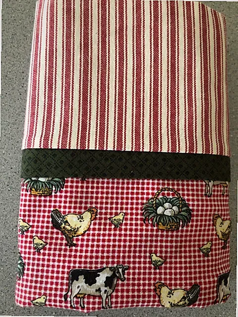 Homemade Standard Pillowcase Farm Animals Check Ticking CUTE!!!