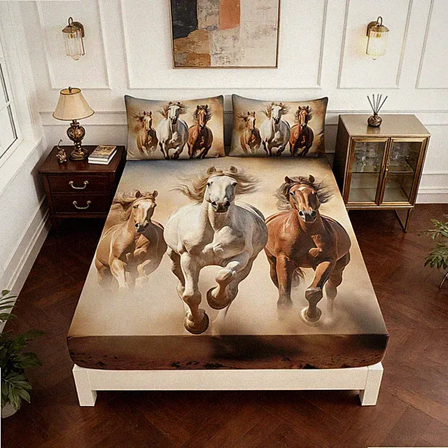 Horse Bedding Western Fitted Sheets for Teens,Farm Animal Bedding Set for Boy...