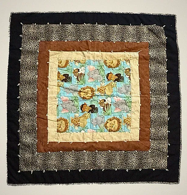 Jungle Animal 38x38 Child's Quilt Blanket