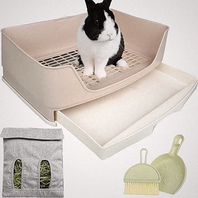 Large Rabbit Litter Box with Drawer for Potty Training and Small Pets