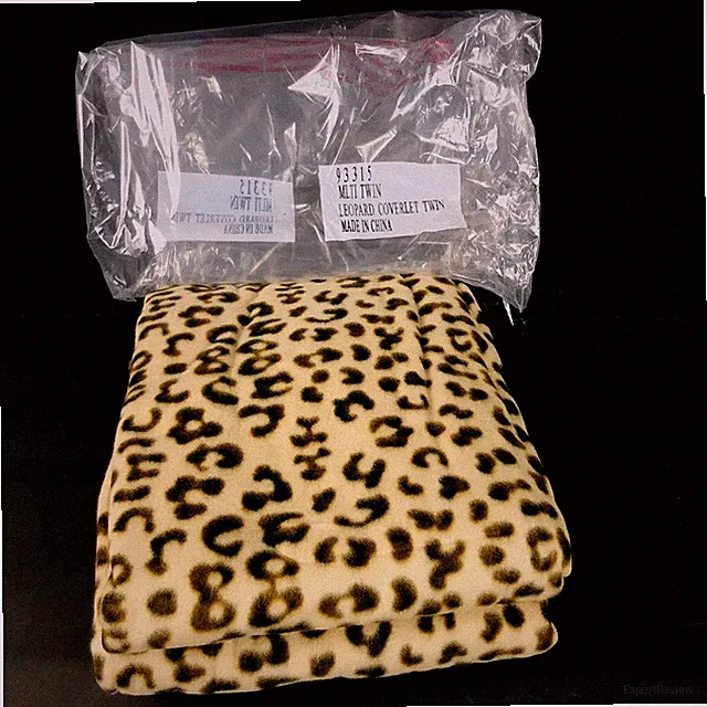 Leopard Fleece Coverlet Twin Mallory Lane New 67 X 90 Inches Animal Print