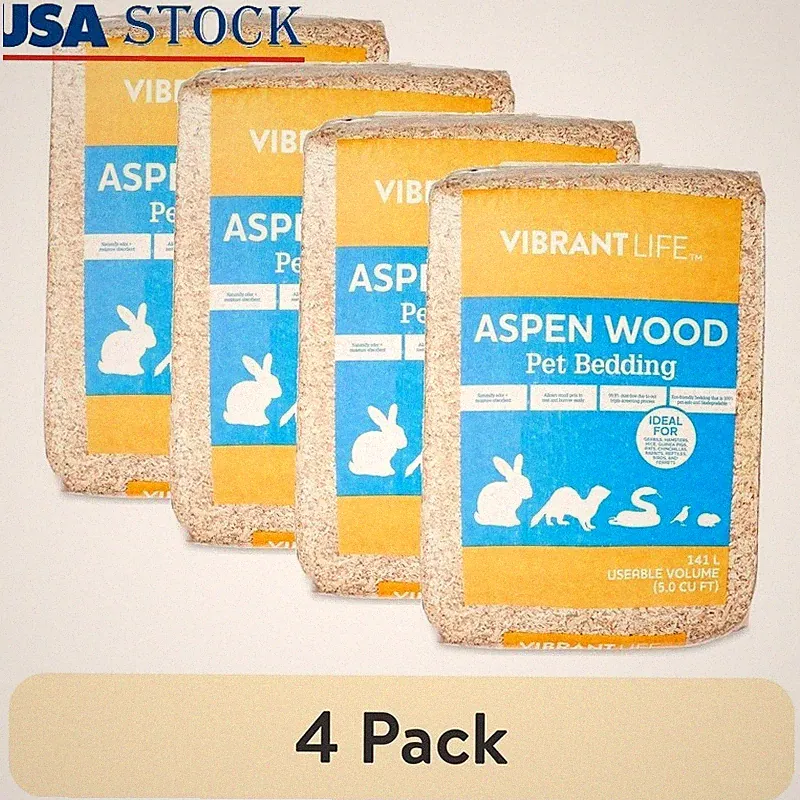 Natural Aspen Wood Pet Bedding Odor Control Dust Free Small Animal Shavings 141L