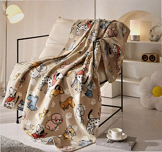 New Mainstays Dogs in Scarves 60" x 50" Fleece Throw Blanket - Free Shipping!!!!