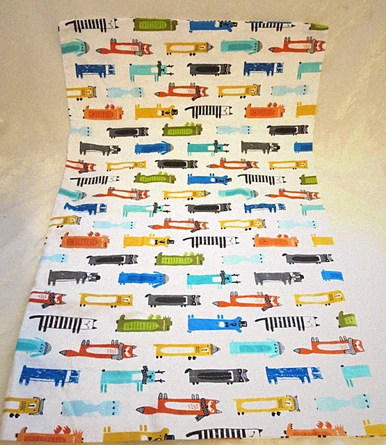 pillowfort flannel pillowcase white w/ elongated animals standard size