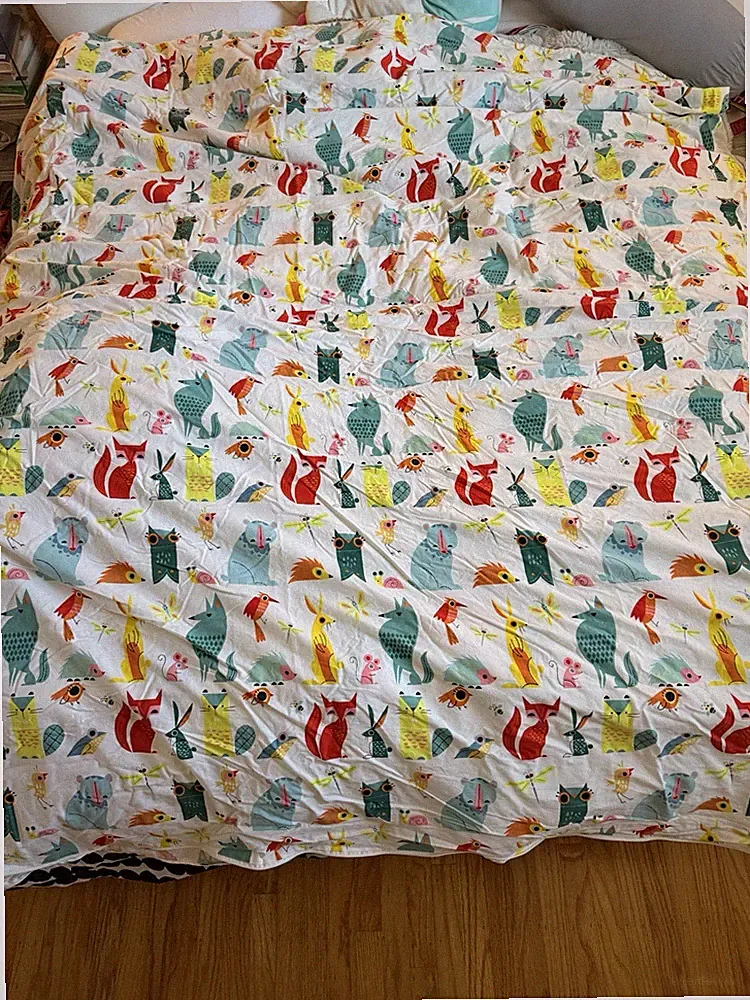 Queen Animal Print Kids Bedding Set Multicolor Duvet Cover Pillowcases