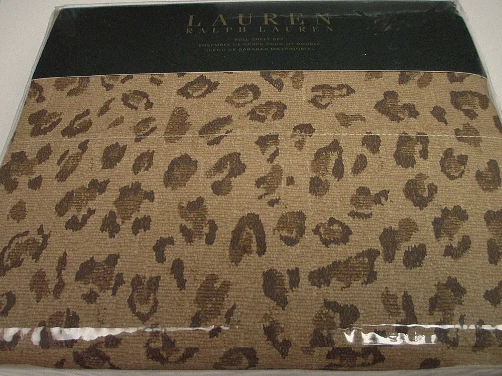 Ralph Lauren 4pc Cheetah Animal Print Sheet Set - Full