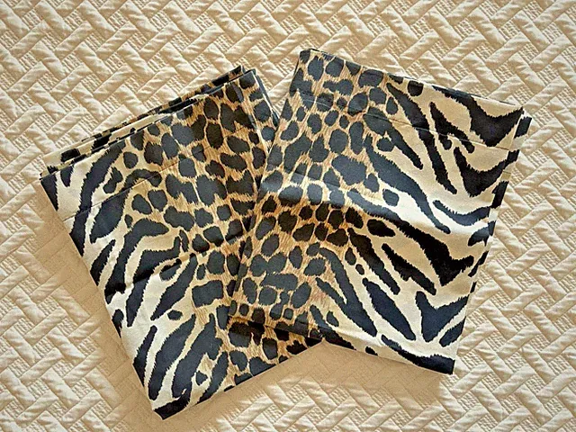 Set King Size (20x36") Pillow Sham Safari/Animal Print Cotton