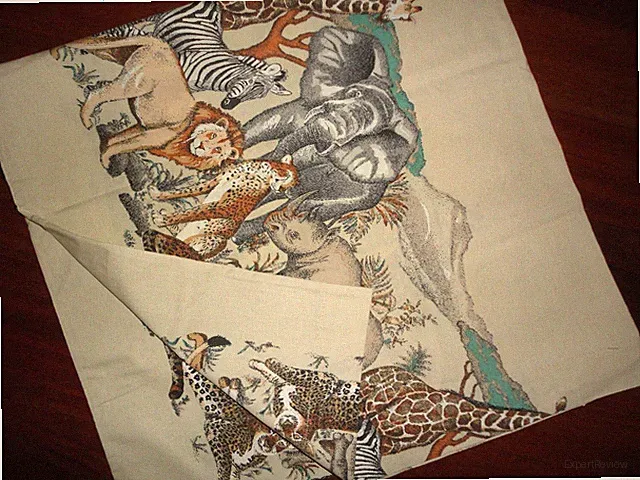 VINTAGE SPRINGS WILD ANIMALS ZOO ZEBRAS ELEPHANTS (1) KING PILLOWCASE 20X38