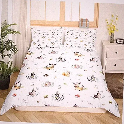 Wild Animal Print Duvet Cover Size Botanical Comforter Cover Full Multi 21